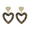 Rack Plating Heart Brass Dangle Stud Earrings EJEW-P277-09G-2