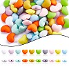 100Pcs Heart Silicone Beads for Keychain Making Cute Silicone Beads Bulk Silicone Bead Kit for Jewelry DIY Craft Making JX310A-1