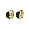 Brass Enamel Hoop Earrings FS-WG3C3EB-03-3