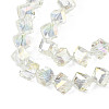 Electroplate Transparent Glass Beads Strands EGLA-N002-29-C04-3