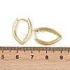 Brass Micro Pave Clear Cubic Zirconia Horse Eye Hoop Earrings EJEW-G446-04B-G-5