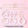 Plastic Imitation Pearl & Shell Pearl Earrings SJEW-FS0001-02-10