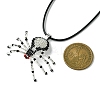 Braided Glass Seed Bead Spider Pendant Necklaces NJEW-MZ00036-01-3