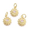 Brass Micro Pave Cubic Zirconia Pendants KK-P187-16G-G-1