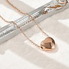 304 Stainless Steel Heart Pendant Cable Chain Necklaces for Women NJEW-Z055-03RG-2