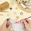 12Pcs 6 Colors Snake Alloy Wrapped Cuff Ring Yarn Guide Finger Holder DIY-FG0008-29-3