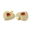 Brass Micro Pave Clear Cubic Zirconia Pendants KK-A180-01G-02-2