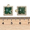 Natural Green Strawberry Quartz Faceted Square Charms G-I375-06G-07-3