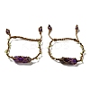 Natural Amethyst Bullet Braided Bead Bracelets BJEW-K225-01E-1