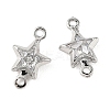 SHEGRACE Brass Pave Cubic Zirconia Star Connector Charms XGRQ2O314-441A-P-2