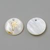 Freshwater Shell Pendants SHEL-Q010-008G-2