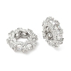 Brass Cubic Zirconia Rondelle European Beads KK-A254-07P-1