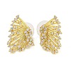 Brass Micro Pave Clear Cubic Zirconia Stud Earrings EJEW-B065-03G-1