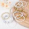 10Pcs 10 Styles Round Natural Dyed Malaysia Jade & White Jade BJEW-SW001578-8