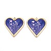 Printed Style 304 Stainless Steel Heart Pendants STAS-T071-26B-G-1