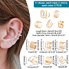 44Pcs Brass Cuff Earrings Set EJEW-PH0001-09-5