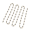 Natural Agate Beaded Round Link Chains AJEW-JB01533-02-3