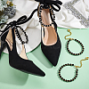 4Pcs 2 Colors Round Resin Imitation Pearl Anti-Loose High Heel Shoelaces AJEW-PH0011-56B-5
