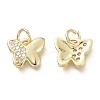 Brass Micro Pave Clear Cubic Zirconia Pendants KK-P188-Q01-G-2