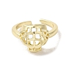 Brass Cubic Zirconia Open Rings RJEW-R141-04G-2