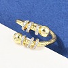 Brass Micro Pave Cubic Zirconia Open Cuff Ring for Women RJEW-F177-03GP-11-1
