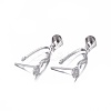 Anti-Tarnish Rhodium Plated 925 Sterling Silver Pendant Bails X-STER-L058-004P-1