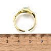 Square Brass Cat Eye Cuff Rings RJEW-G344-01G-03-5