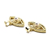 Brass Clear Cubic Zirconia Pendants KK-G446-02G-3