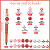 86Pcs Valentine's Day Themed Plastic Beadable Pens DIY-YW0012-28-2