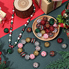 40Pcs 8 Colors Christmas Themed Resin Rhinestone Round Beads OACR-PA0001-22-4
