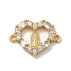Brass Pave Clear Cubic Zirconia Connector Charms LS-KK-M278-02A-G-1