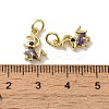 Brass Micro Pave Clear Cubic Zirconia Pendants KK-R162-010G-3