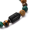 12 Constellations Natural Tiger Eye & Picture Jasper & Agate & Black Onyx Round Beaded Stretch Bracelets for Men Women WGB9E7C-06-2