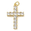 Rack Plating Brass Micro Pave Cubic Zirconia Pendants KK-K392-17A-G-1