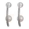 Natural Pearl Ear Studs EJEW-P286-15P-1