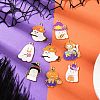 16Pcs 8 Styles Light Gold Tone Alloy Enamel Pendants ENAM-FP0003-19-1