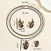 201 Stainless Steel Mask Stud Earrings & Pendant Necklaces & Rings Sets for Women AB3701-2