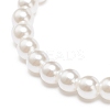 ABS Plastic Imitation Pearl Beaded Stretch Bracelet with Alloy Enamel Charms for Kids BJEW-JB08524-02-6