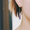 12Pcs Bullet Natural Amethyst Pointed Pendants G-FW0001-11-7