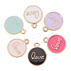Alloy Pendants fore Enamel ENAM-CJ0001-32-6