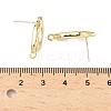Nuggets Brass Micro Pave Clear Cubic Zirconia Stud Earring Findings KK-D386-18G-3
