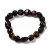 Natural Tiger Eye Beaded Stretch Bracelets BJEW-F414-02C-04-2