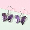 Natural Amethyst Brass Dangle Earrings EJEW-M081-01P-05-5