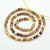 Frosted Natural Crazy Agate Round Bead Strands X-G-M063-4mm-02-2