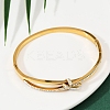 201 Stainless Steel with Rhinestone Bangles for Women BJEW-B138-03G-3
