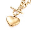 304 Stainless Steel Heart Clasp Pendant Necklace for Women NJEW-G018-07G-1