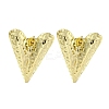 Heart Texture Brass Stud Earrings for Women EJEW-E312-02G-1