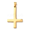 304 Stainless Steel Christian Inverted Cross Pendants STAS-F323-10G-1
