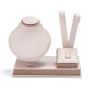 Wooden Clovered with PU Leather Jewelry Displays ODIS-F005-02D-2
