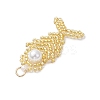 Glass Seed Beaded Fish Pendants PALLOY-MZ00666-04-4